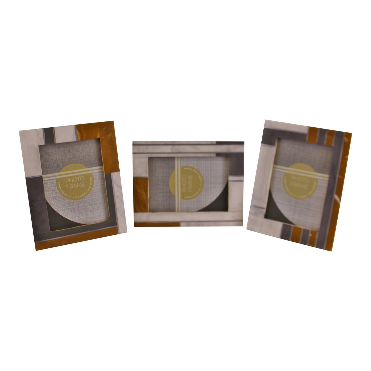 Set of 3 Abstract Design Photo Frames, 5x7