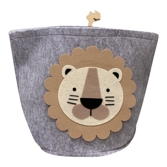 Felt Storage Bin With Lion Face 35cm