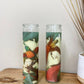 Bird Of Paradise Glass With Candle, Set of Two