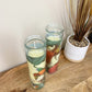 Bird Of Paradise Glass With Candle, Set of Two
