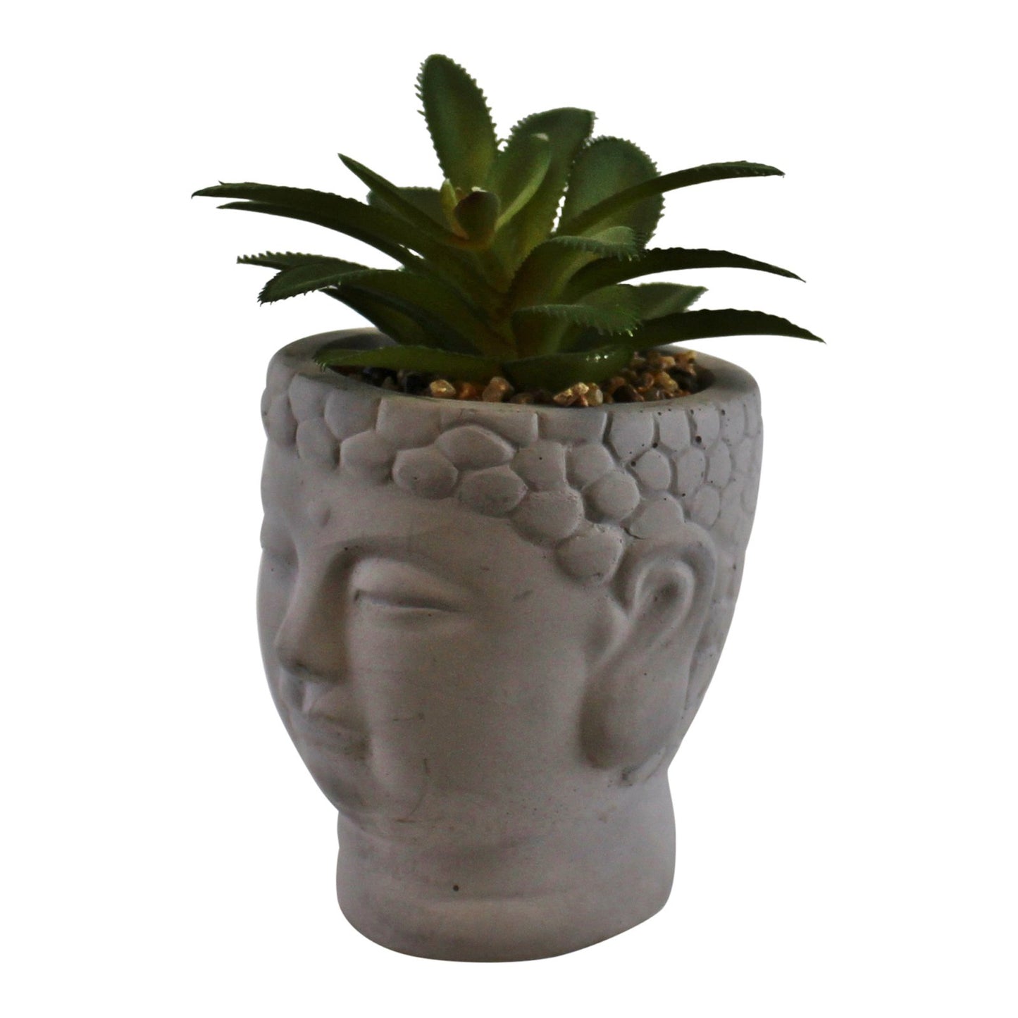 Small Faux Succulent in Buddha Head Pot