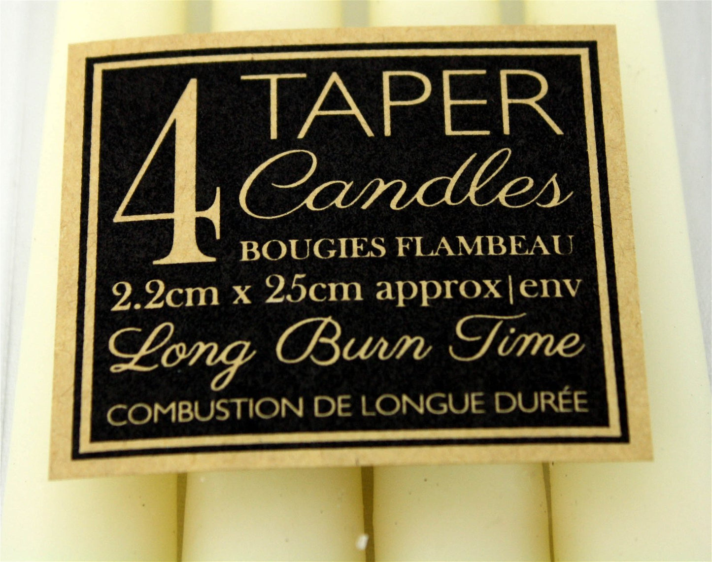 Set Of 4 Ivory Taper Candles
