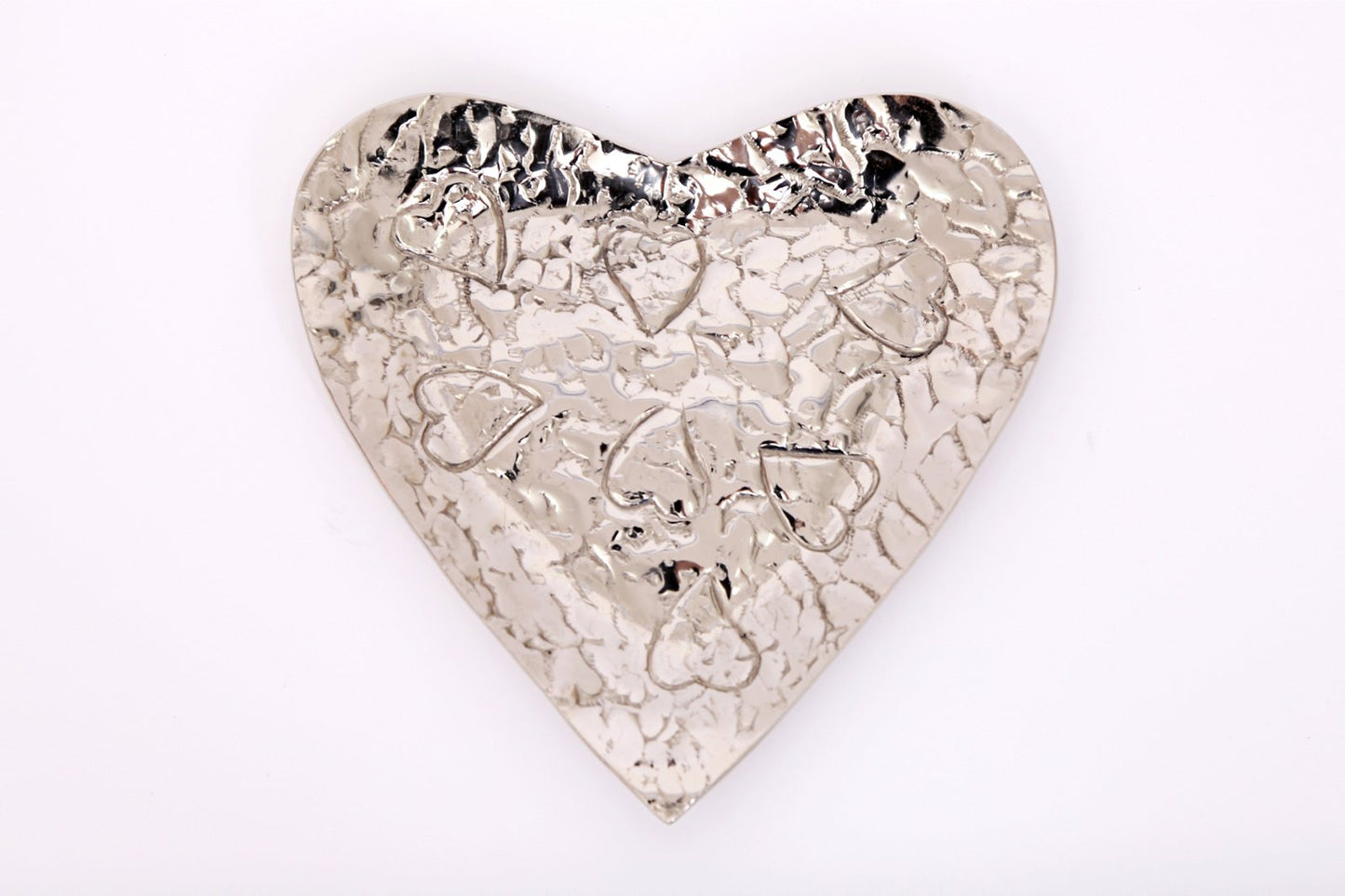 Silver Heart Shaped Dish 22cm