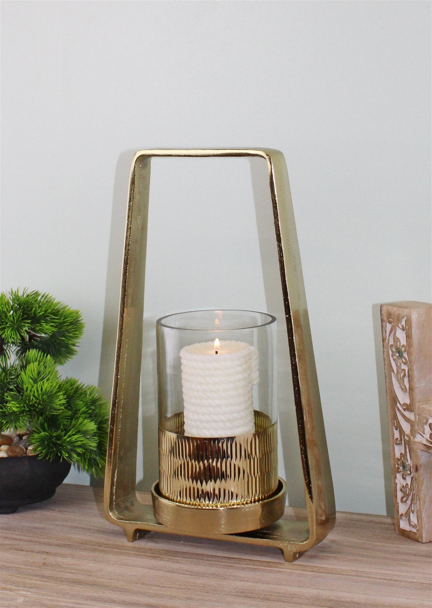 Gold Metal Candle Holder 34cm