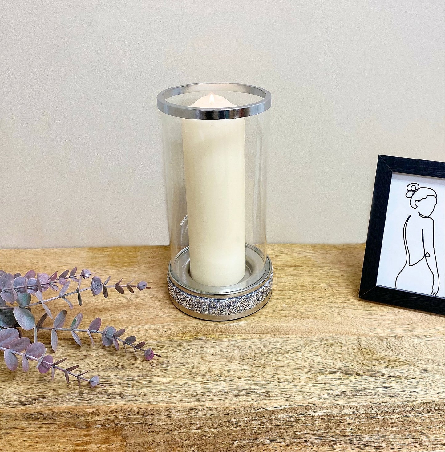 Large Sparkly Pillar Candle Holder