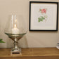 Hurricane Pillar Candle Stand Silver