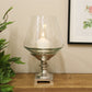 Hurricane Pillar Candle Stand Silver
