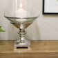 Hurricane Pillar Candle Stand Silver