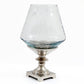 Hurricane Pillar Candle Stand Silver