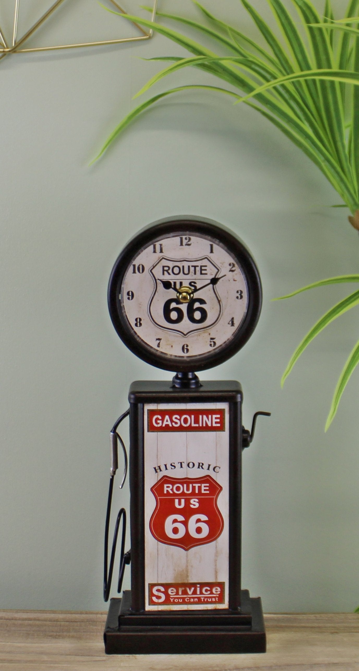 Retro Gas Pump Clock, Black, 13x34cm