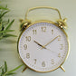 Alarm Style Gold & White Wall Clock