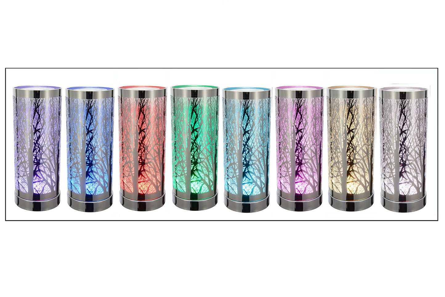 Woodland Design Colour Changing LED Lamp & Aroma Diffuser in Silver