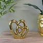 Gold Double Heart Ornament, 15cm.