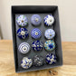 Set Of 12 Ceramic Blue Round Knobs