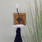 Double White Ceramic Coat Hook On Wooden Base