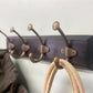 Wooden Base With 4 Brass Coat Hooks