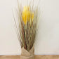 Faux Grasses Wrapped In Hesian Collar & Rope Base