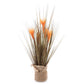 Faux Grasses Wrapped In Hesian Collar & Rope Base