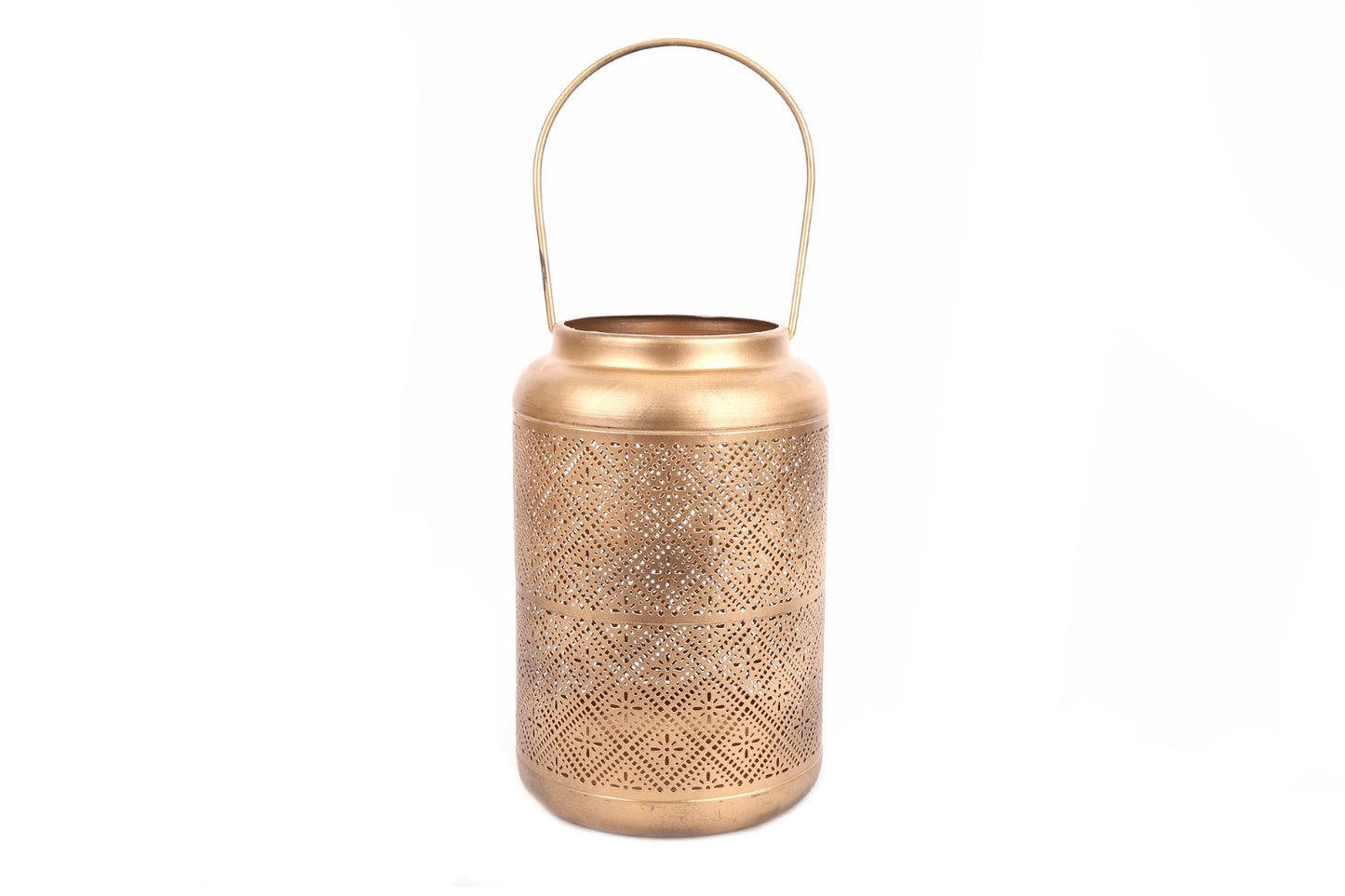 Large Copper Cut Out Design Lantern 41cm