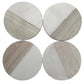Set of 4 Wood Effect Marble Coasters - Round