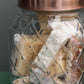 Copper Lidded Square Glass Jar