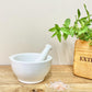Stoneware Pestle & Mortar in White
