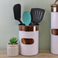 Utensils Holder, Copper & White Metal Design