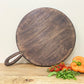 Circular Wooden Chopping Board With Carved Handle 49cm