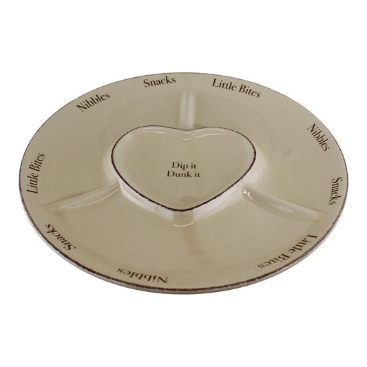 Heart Range Large Round Snack & Dip Plate 30cm