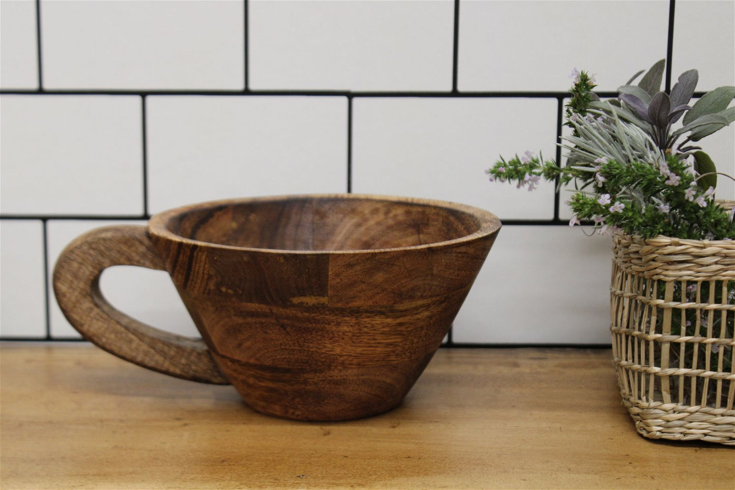 Wooden Bowl with Handle