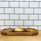 Set Of Three Bowls On Wooden Tray