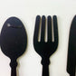 Black Three Piece Cutlery Wall Decoration 39cm