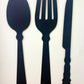 Black Three Piece Cutlery Wall Chalkboards 122cm