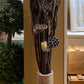 Assorted Leaves & Grasses In A Woven Natural Pot 100cm