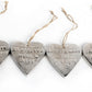 Small Hanging Silver Heart with Love Quote