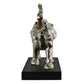 Ornamental Silver Metal Elephant on Plinth