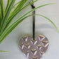 Hanging Silver Metal Heart Ornament, 10cm