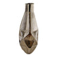 Silver Metal Geometric Design Vase, 31cm