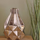 Silver Metal Geometric Design Vase, 31cm