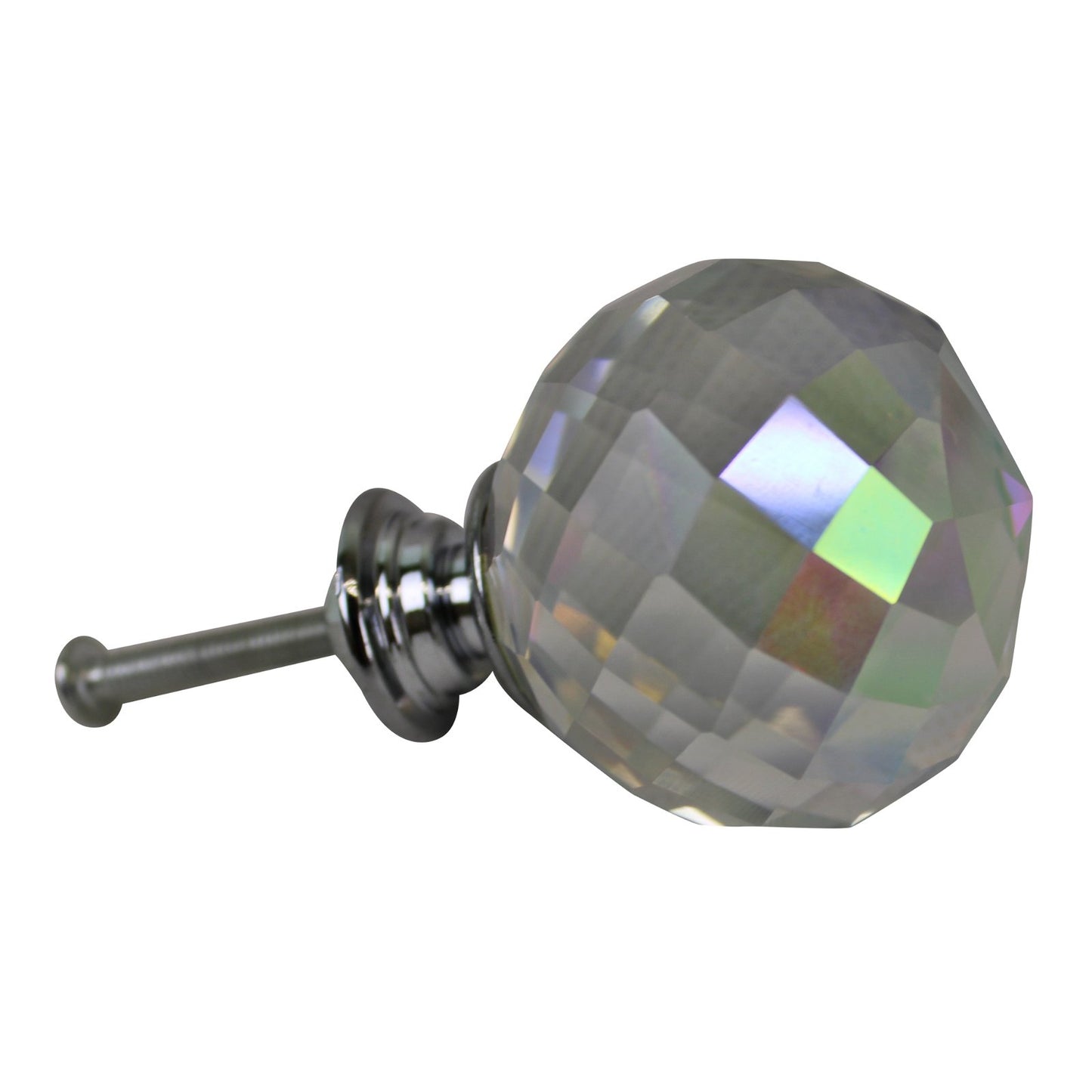 4cm Crystal Effect Doorknobs, Spherical, set of 4