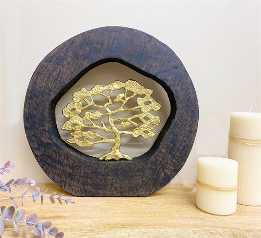 Gold Tree In Log Decoration