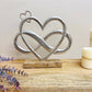 Metal Silver Entwined Hearts On A Wooden Base Large