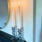 Pair of Glass Taper Candle Holders Black
