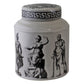 Large Round Grecian Style Porcelain Jar, Grecian Pottery