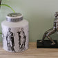 Small Round Grecian Style Porcelain Jar, Grecian Pottery