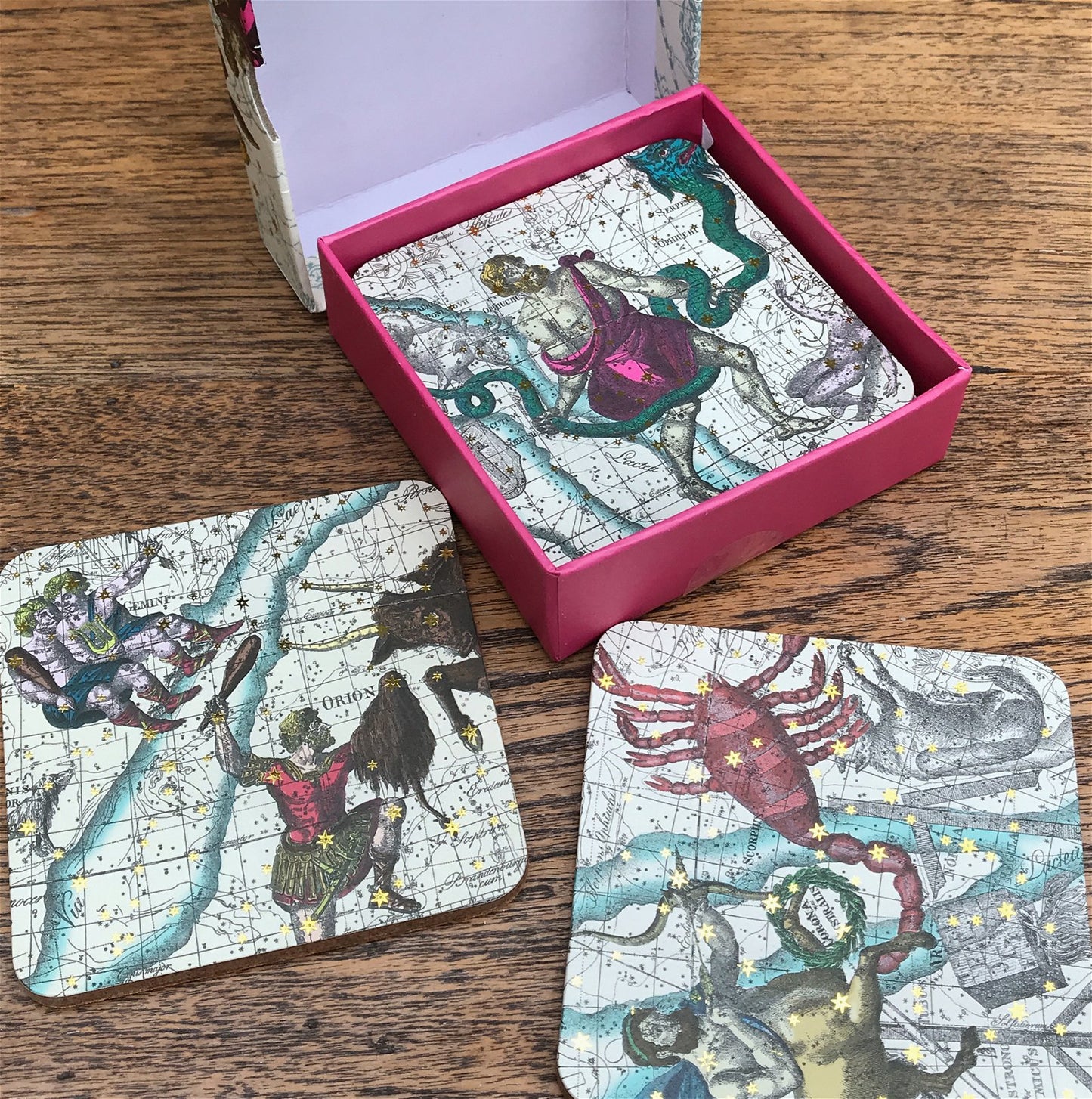 Pack Of Six Astrology Coasters In Gift Box