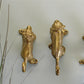 Set of 3 Gold Metal Safari Animal Coat Hooks