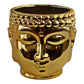 Gold Ceramic Buddha Head Planter, 12cm