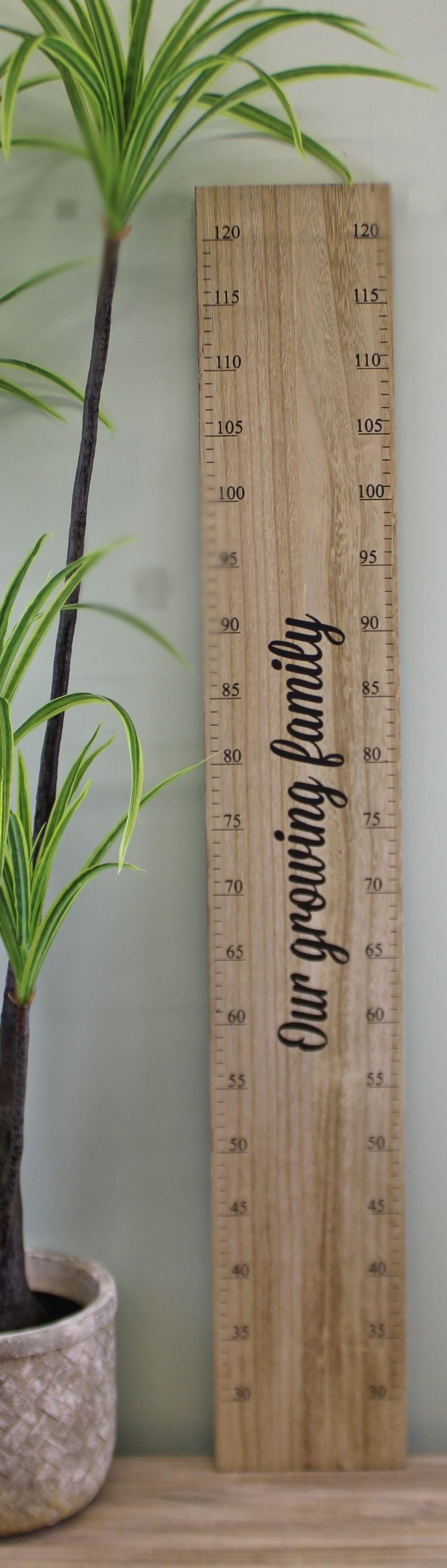 Height Chart Wall Plaque, Our Growing Family, 100cm