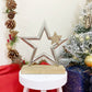 Silver Star On Wooden Base Decoration